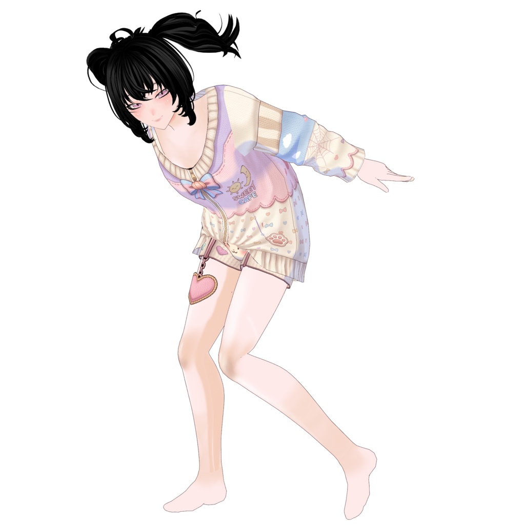 【VRoid】Cute Pastel Sweet Cafe Outfit | Kawaii Casual VRoid Custom Item | VTuber