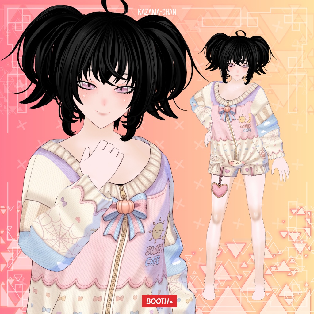 【VRoid】Cute Pastel Sweet Cafe Outfit | Kawaii Casual VRoid Custom Item | VTuber