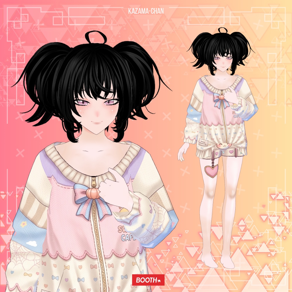 【VRoid】Cute Pastel Sweet Cafe Outfit | Kawaii Casual VRoid Custom Item | VTuber