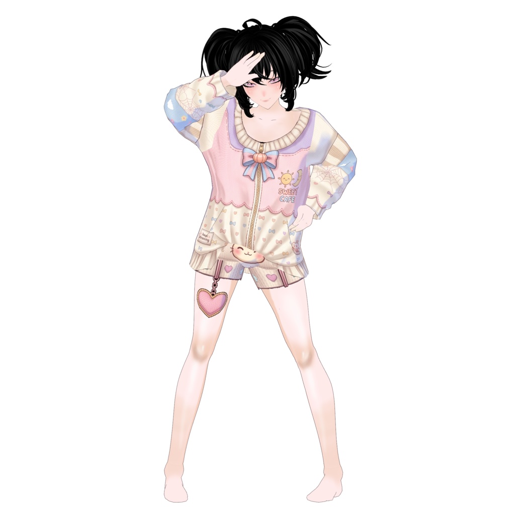 【VRoid】Cute Pastel Sweet Cafe Outfit | Kawaii Casual VRoid Custom Item | VTuber