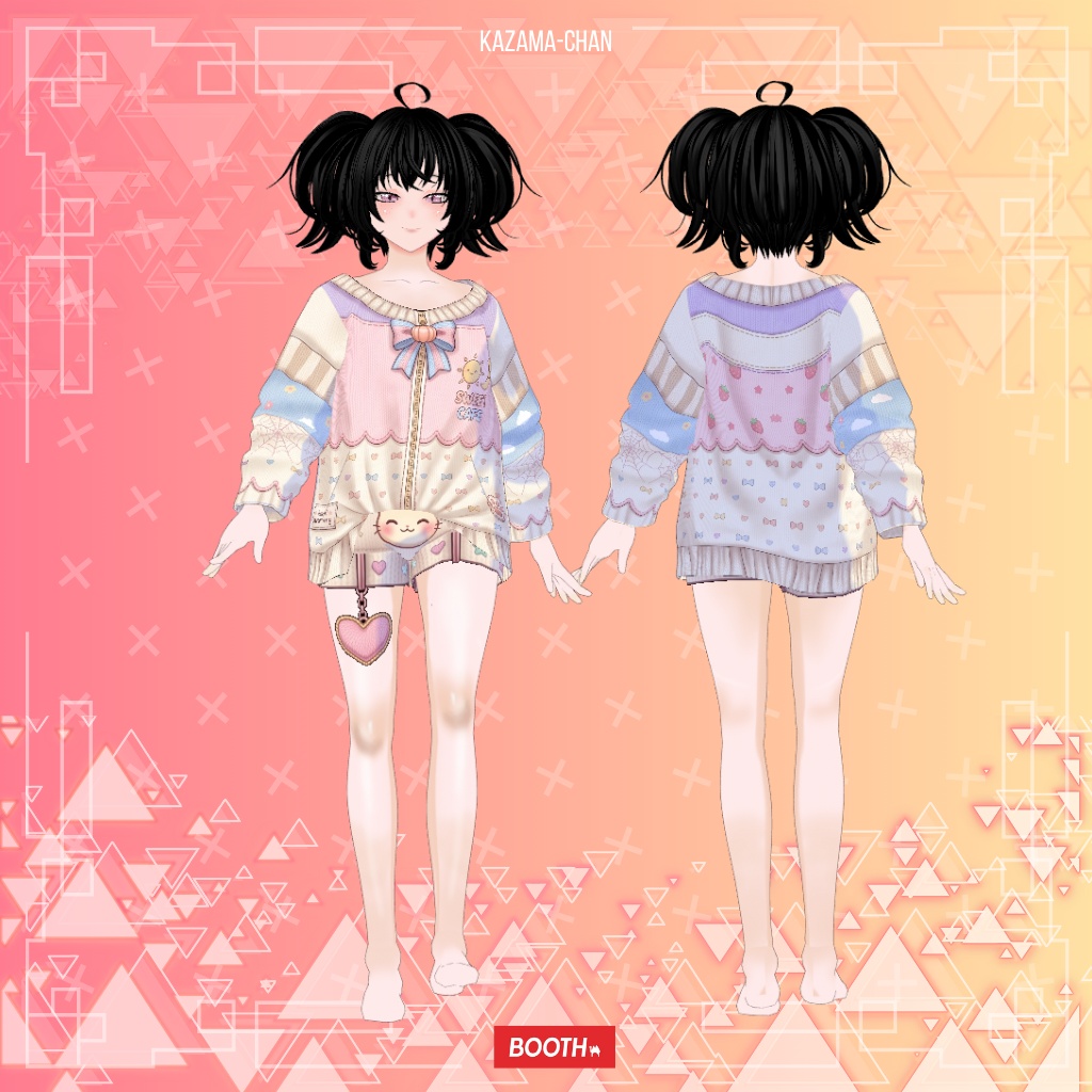 【VRoid】Cute Pastel Sweet Cafe Outfit | Kawaii Casual VRoid Custom Item | VTuber