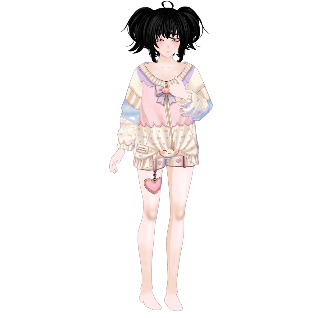 【VRoid】Cute Pastel Sweet Cafe Outfit | Kawaii Casual VRoid Custom Item | VTuber