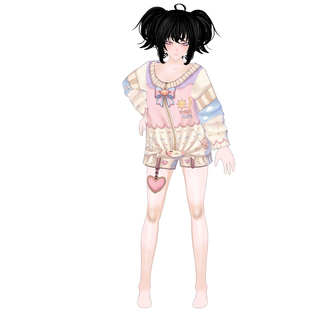 【VRoid】Cute Pastel Sweet Cafe Outfit | Kawaii Casual VRoid Custom Item | VTuber