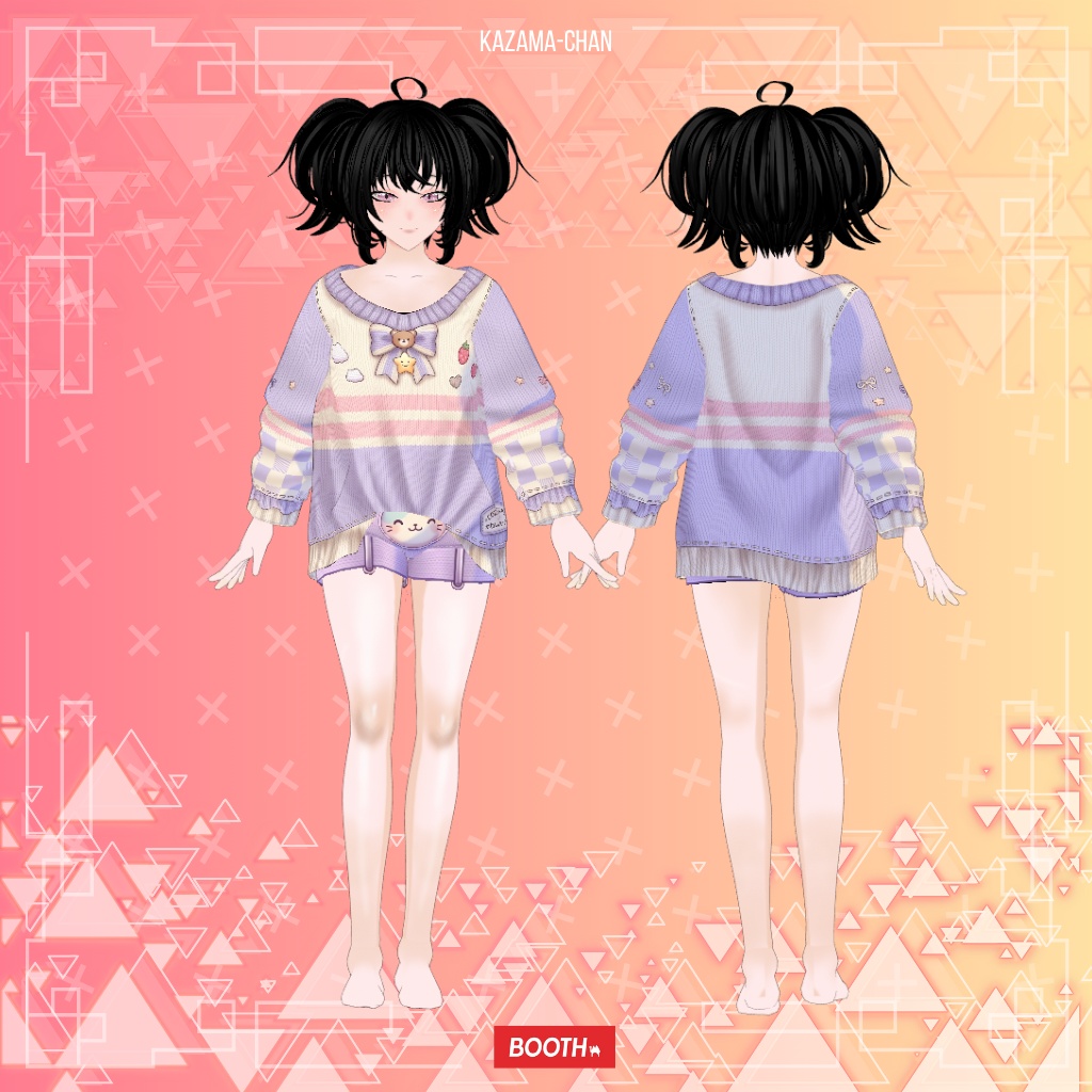 【VRoid】Kawaii Pastel Bear Knit Sweater | Cozy Cute Outfit | VRoid Custom Item