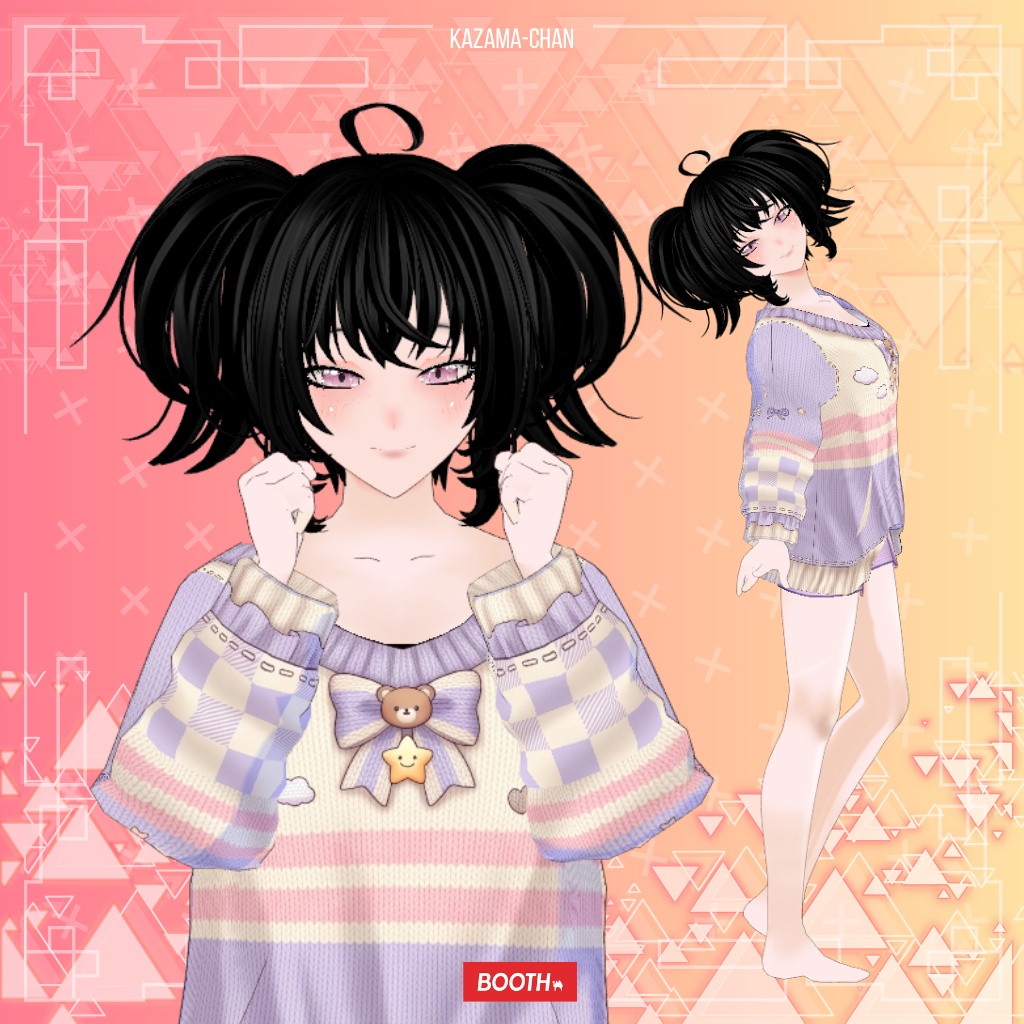 【VRoid】Kawaii Pastel Bear Knit Sweater | Cozy Cute Outfit | VRoid Custom Item