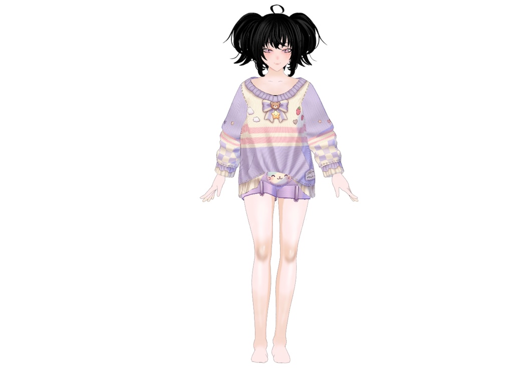 【VRoid】Kawaii Pastel Bear Knit Sweater | Cozy Cute Outfit | VRoid Custom Item