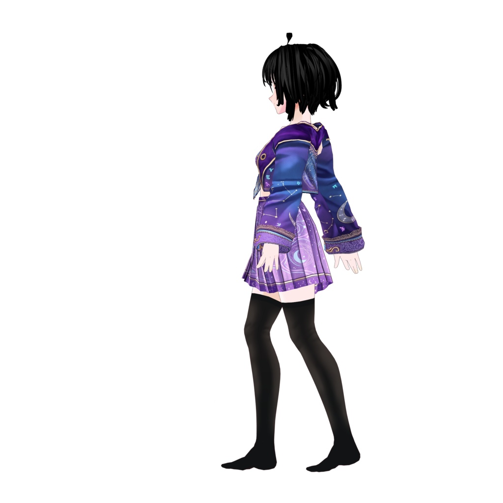 【VRoid】Purple Fantasy Princess Outfit | Magical Kawaii Dress | VRoid Custom Item