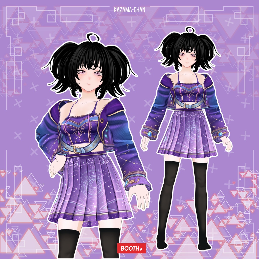 【VRoid】Purple Fantasy Princess Outfit | Magical Kawaii Dress | VRoid Custom Item