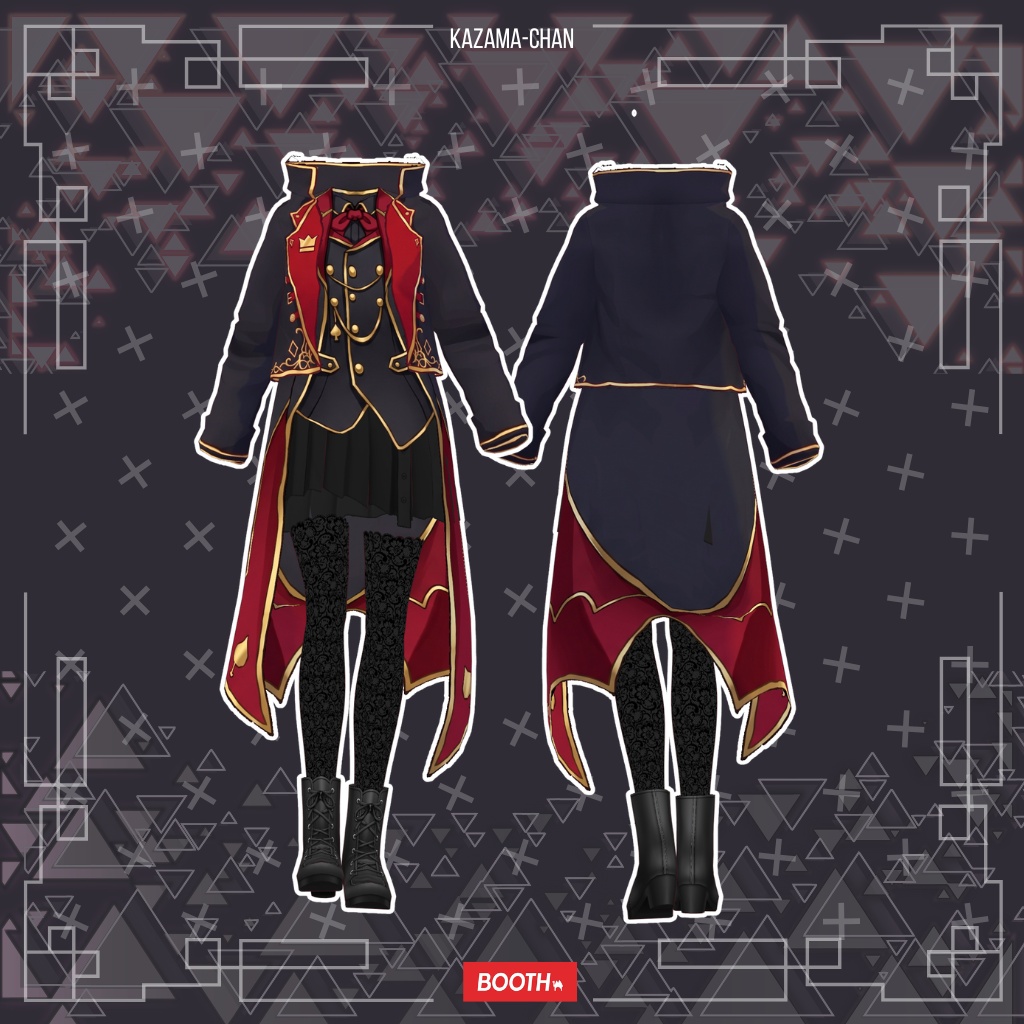 【VRoid】Halloween Vampire Gothic Outfit | Dark Royal Vampire Costume | VRoid Custom Item