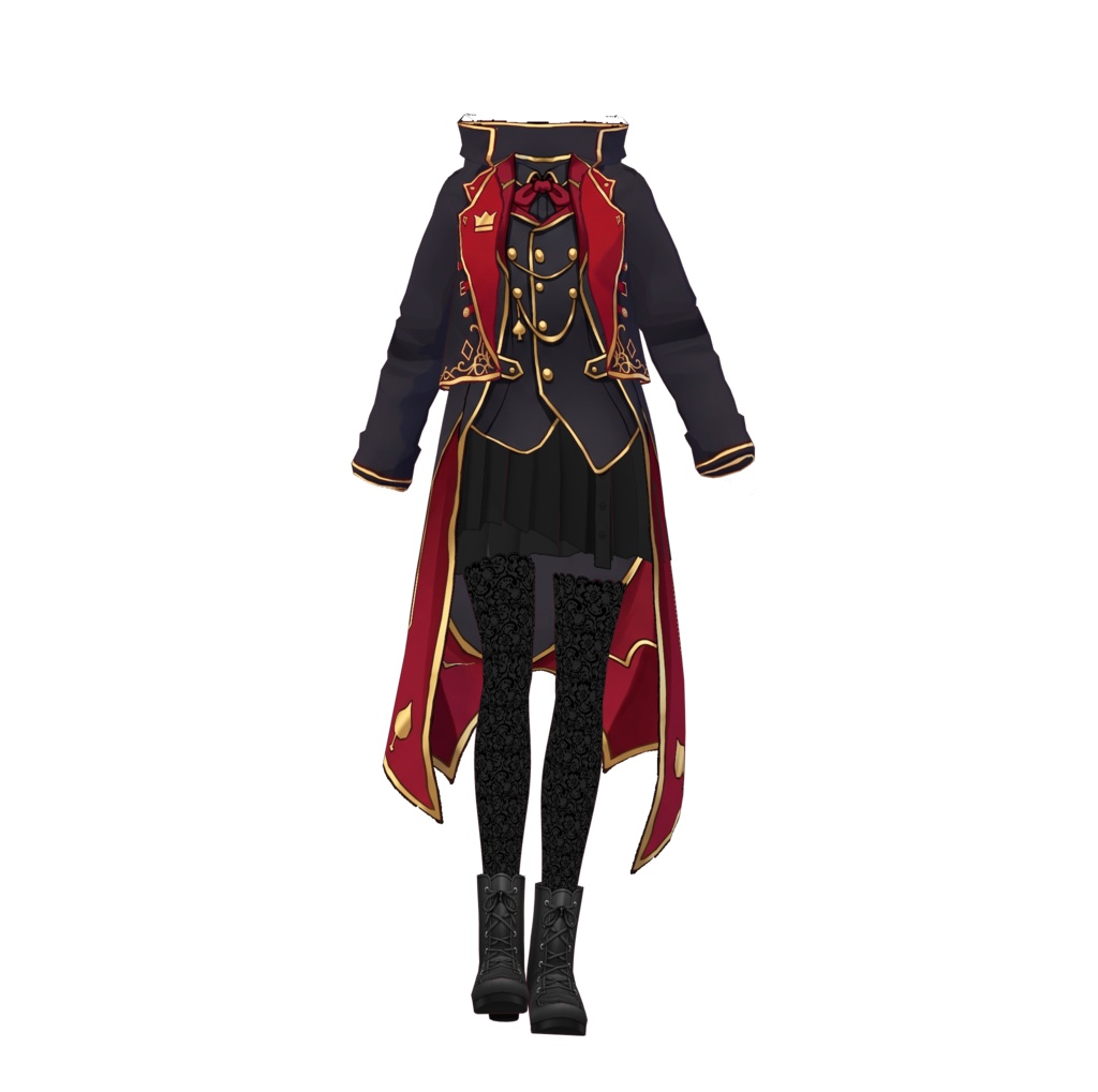 【VRoid】Halloween Vampire Gothic Outfit | Dark Royal Vampire Costume | VRoid Custom Item