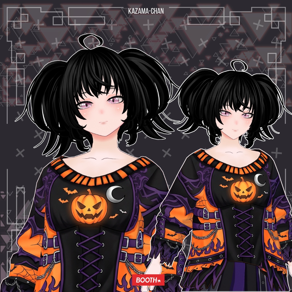 【VRoid】Halloween Gothic Outfit | Pumpkin Witch Costume | Custom Item
