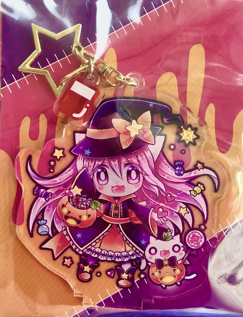 創作*ハロウィン魔女ねこもどきアクリルフィギュアスタンド