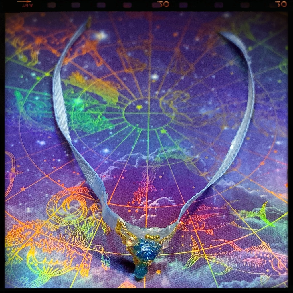 薔薇雫のリボンチョーカー:シチリアの追憶等小サイズドール用アクセサリー