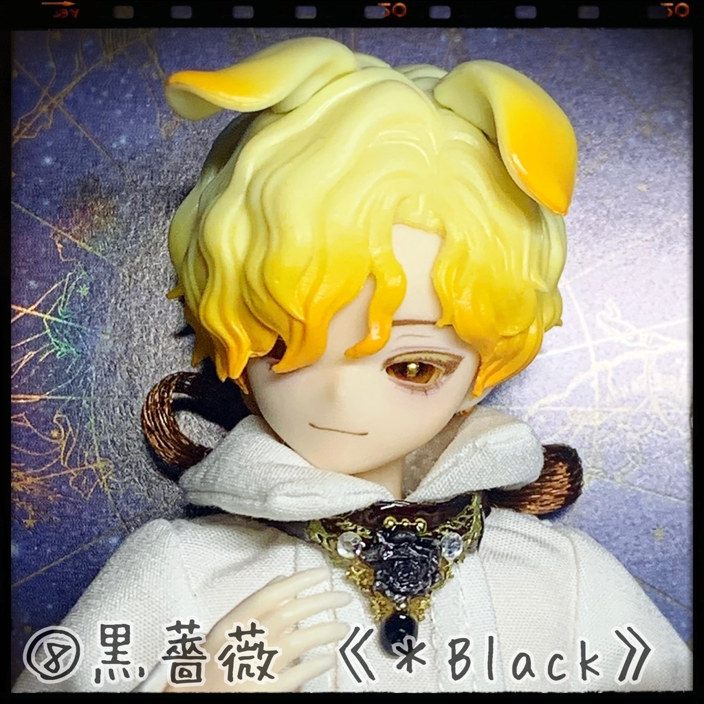 薔薇雫のリボンチョーカー:シチリアの追憶等小サイズドール用アクセサリー