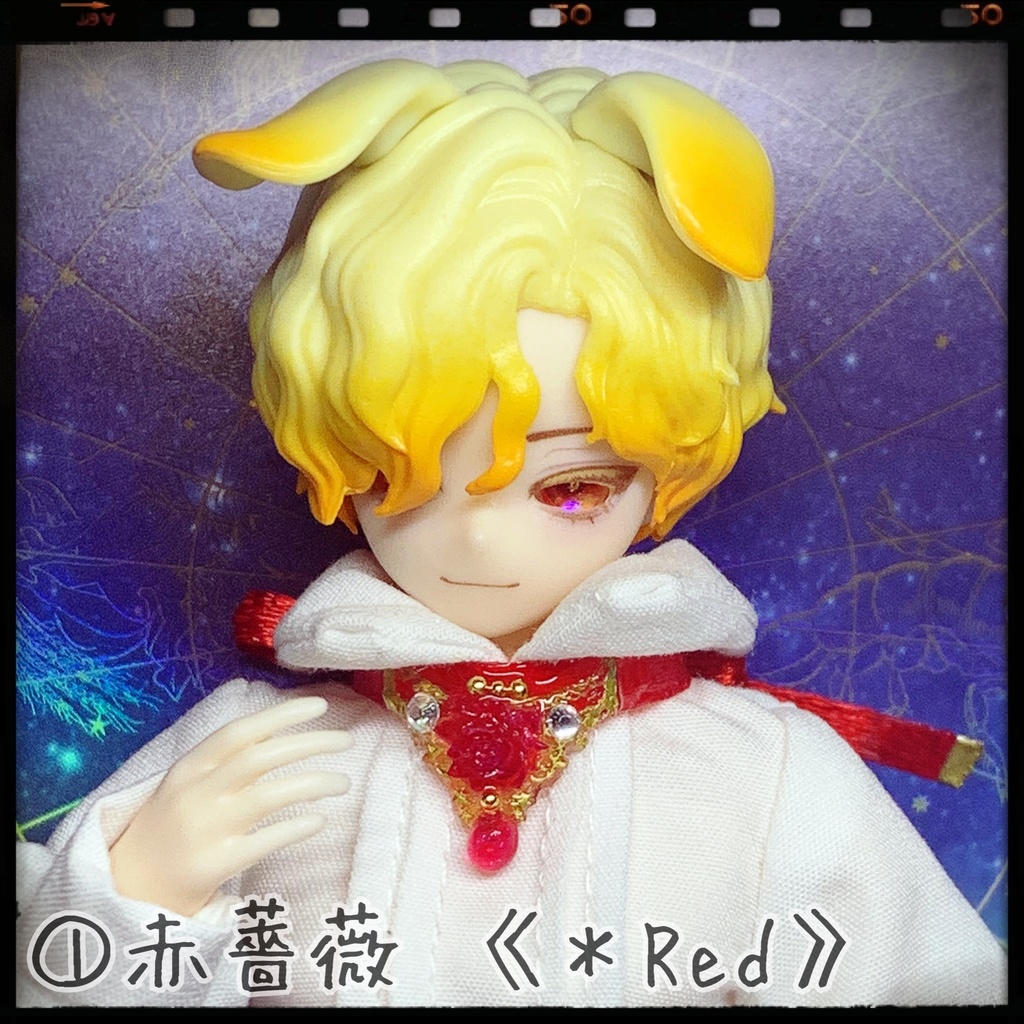 薔薇雫のリボンチョーカー:シチリアの追憶等小サイズドール用アクセサリー