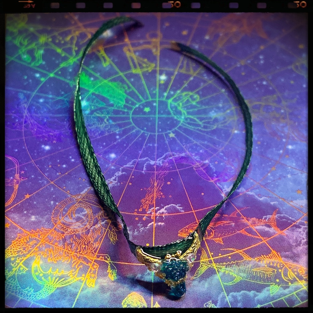 薔薇雫のリボンチョーカー:シチリアの追憶等小サイズドール用アクセサリー