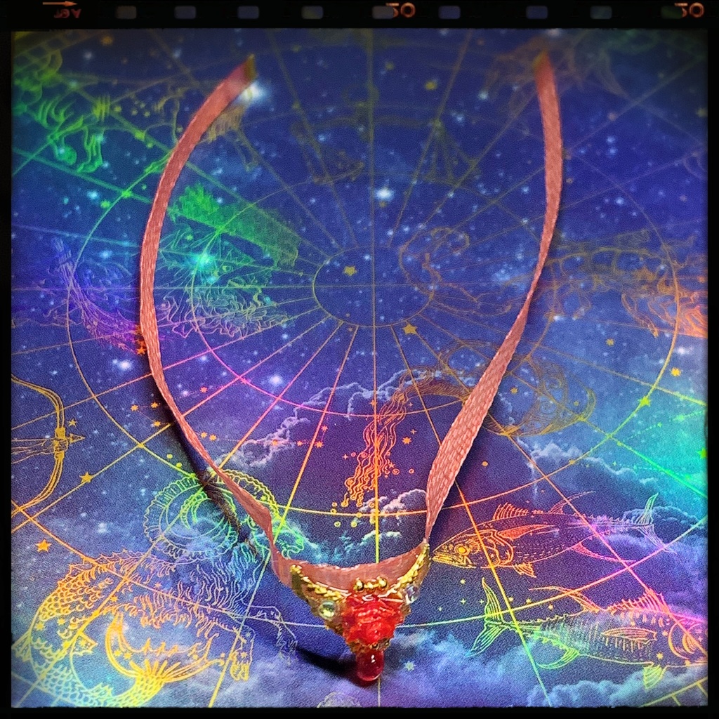 薔薇雫のリボンチョーカー:シチリアの追憶等小サイズドール用アクセサリー