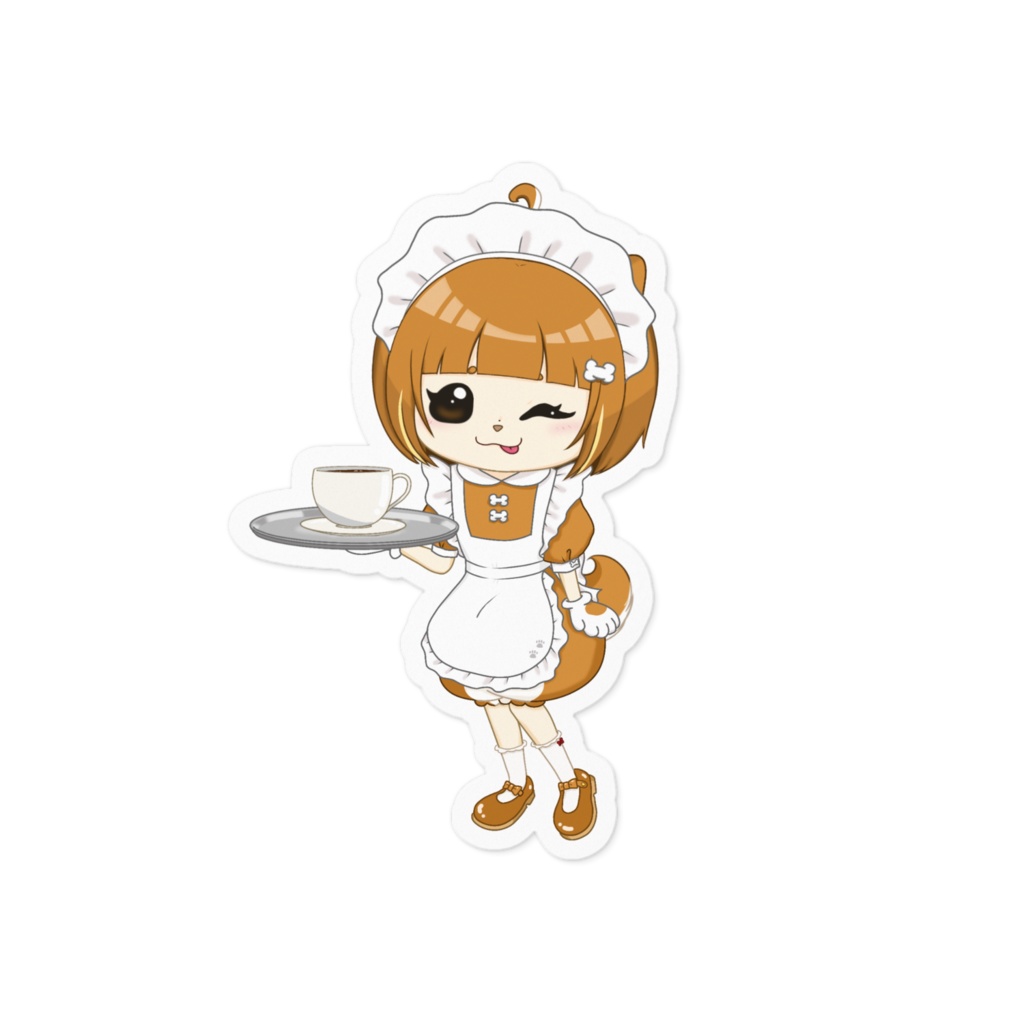 おすましメイド服 柴犬ミク ステッカー