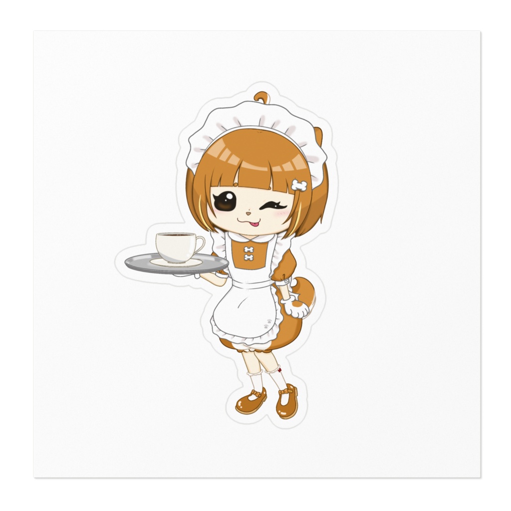 おすましメイド服 柴犬ミク ステッカー