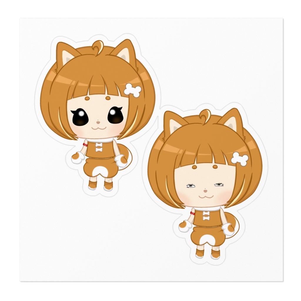 ちびミク&すっぴんミク 2枚くっつきステッカー(カットしてね!)