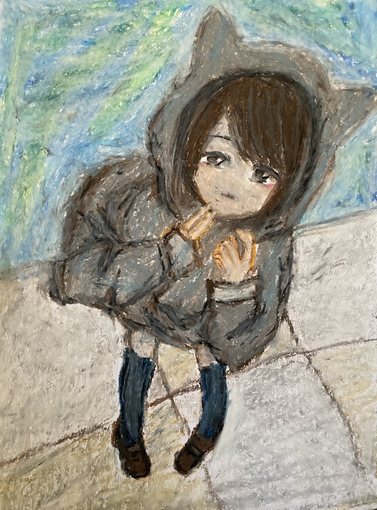 ねこフードの女の子