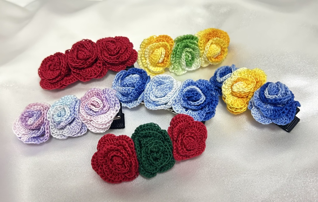 刀剣男士イメージの薔薇ヘアクリップ