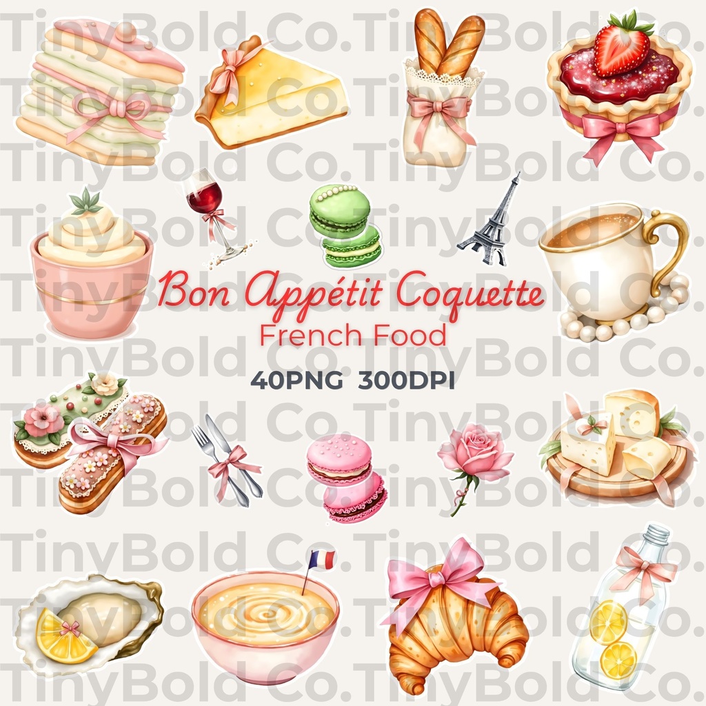Bon Appétit Coquette - フレンチ・コケット デジタル素材集 40枚セット【商用利用可】