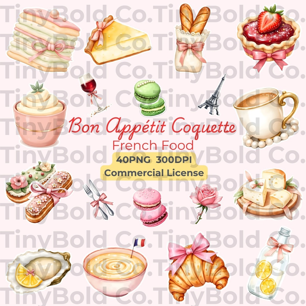 Bon Appétit Coquette - フレンチ・コケット デジタル素材集 40枚セット【商用利用可】
