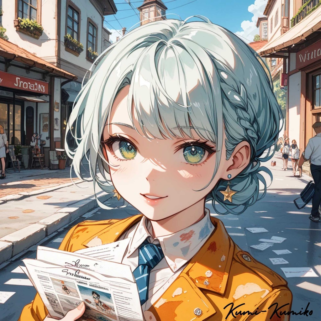 街角のニュースポインター - 高画質デジタルイラスト (Square HD Wallpapers)