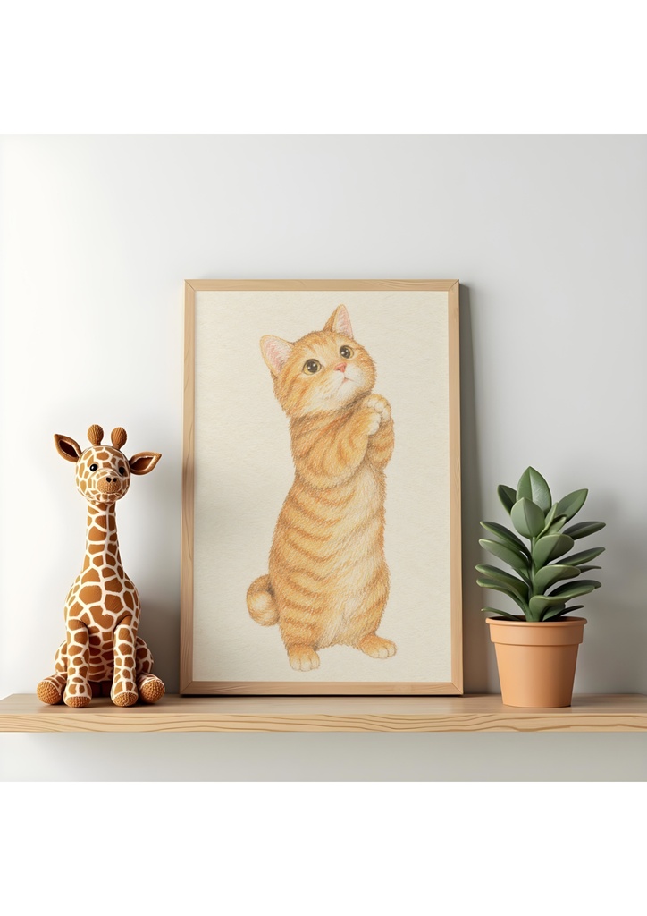 猫のおねだりウォールアート