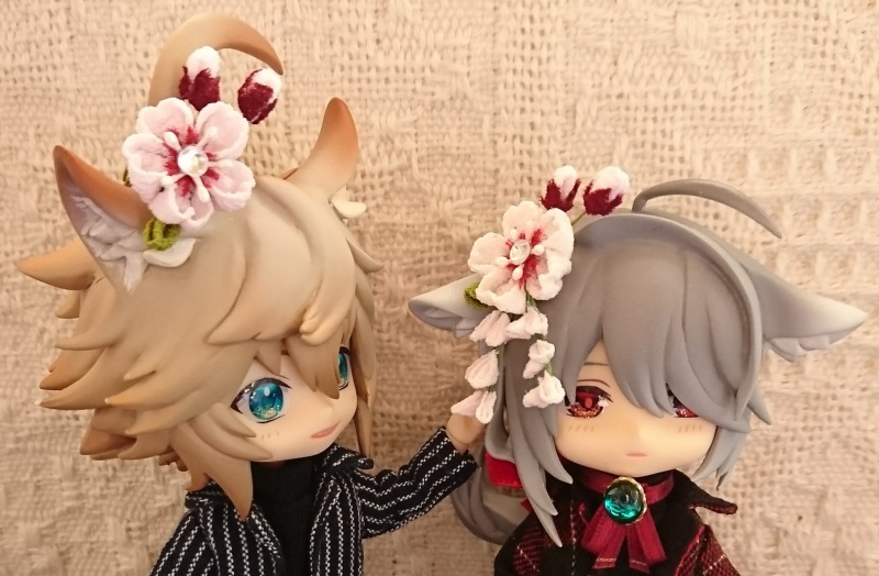 つまみ細工の桜飾り【ねんどろいど頭部用】