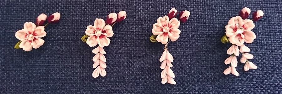 つまみ細工の桜飾り【ねんどろいど頭部用】