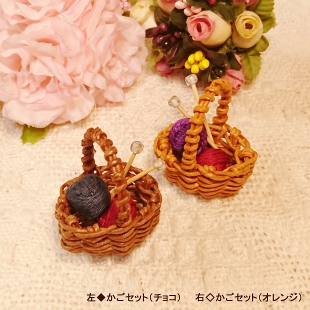 1/12 編みかけマフラー(ねんどろいどどーる用)・マフラー・かご入り毛糸玉