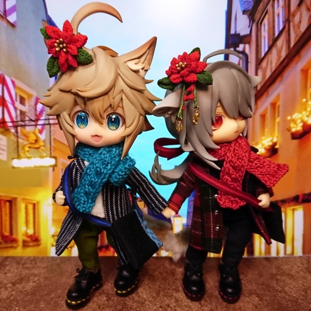 1/12 編みかけマフラー(ねんどろいどどーる用)・マフラー・かご入り毛糸玉