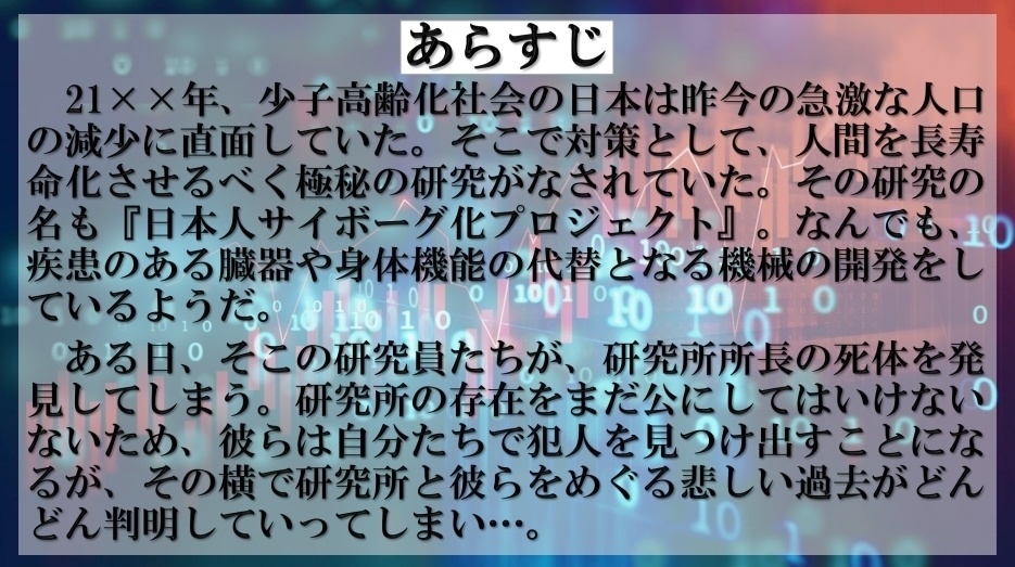 【マーダーミステリー】日本人サイボーグ化プロジェクト【4人用】