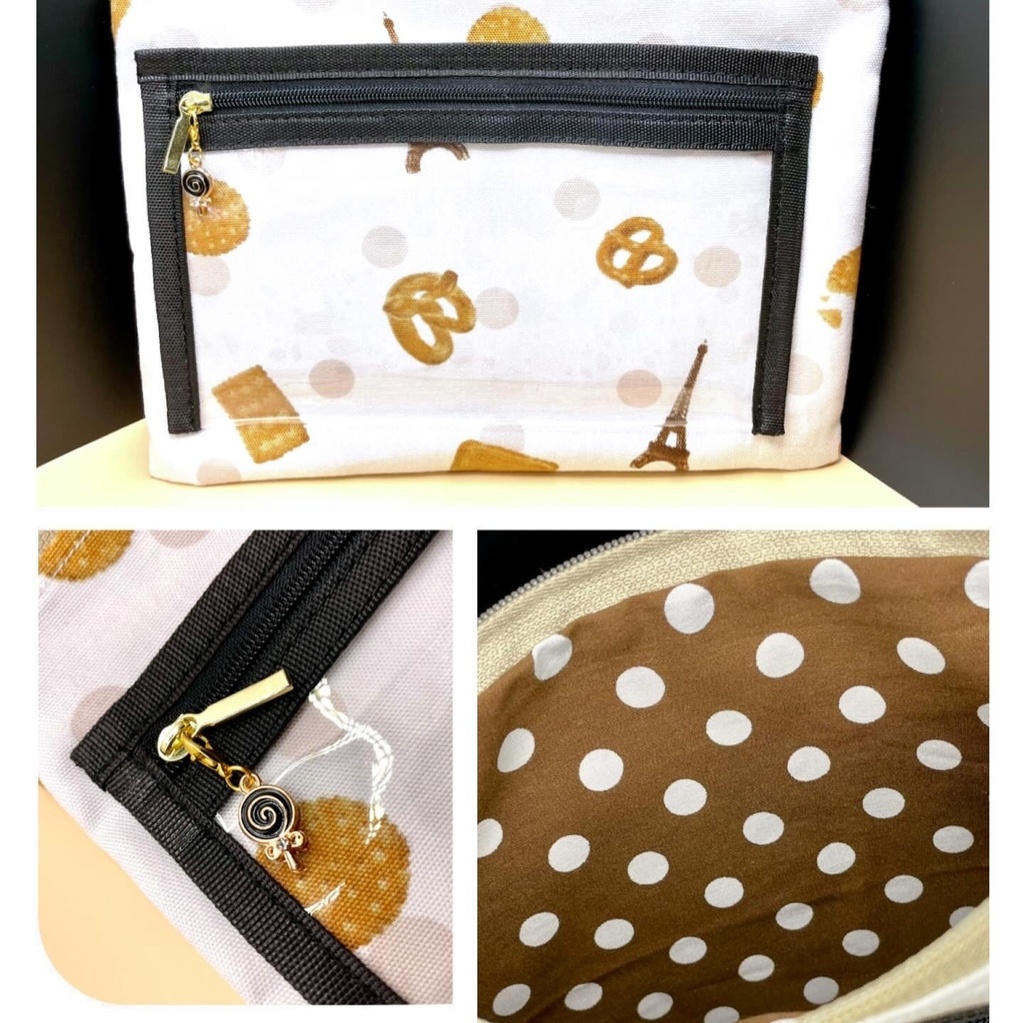 【B品】クリアポケット付きフラットポーチ🍪