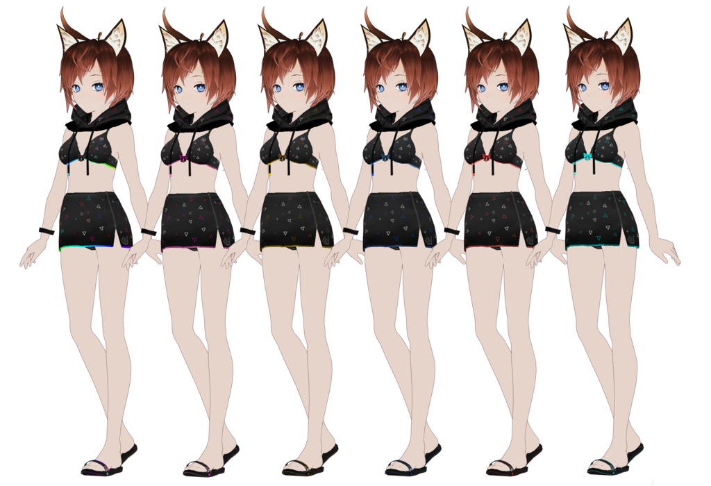 【VRoid用】Swimsuit Set EC-001 TD