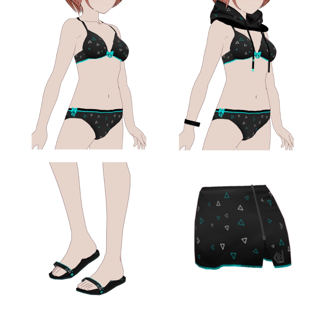 【VRoid用】Swimsuit Set EC-001 TD