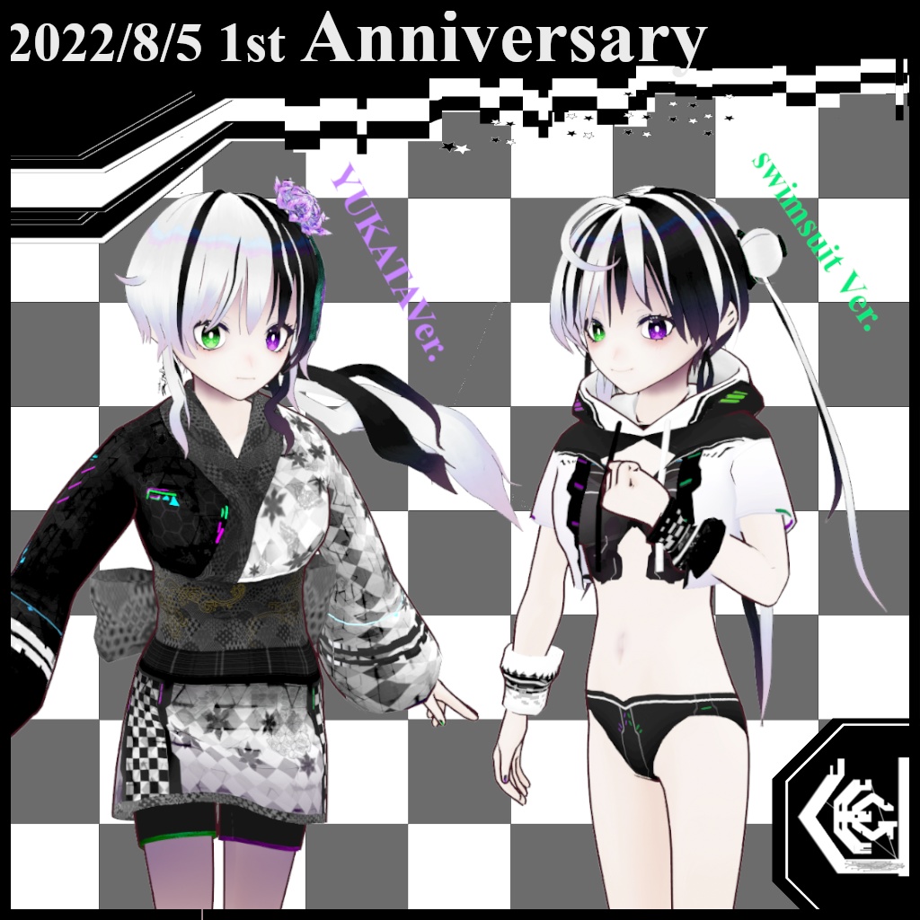 【VRoidベースVRM形式 オリジナル3Dモデル】Rone・Siroro=Kuroro