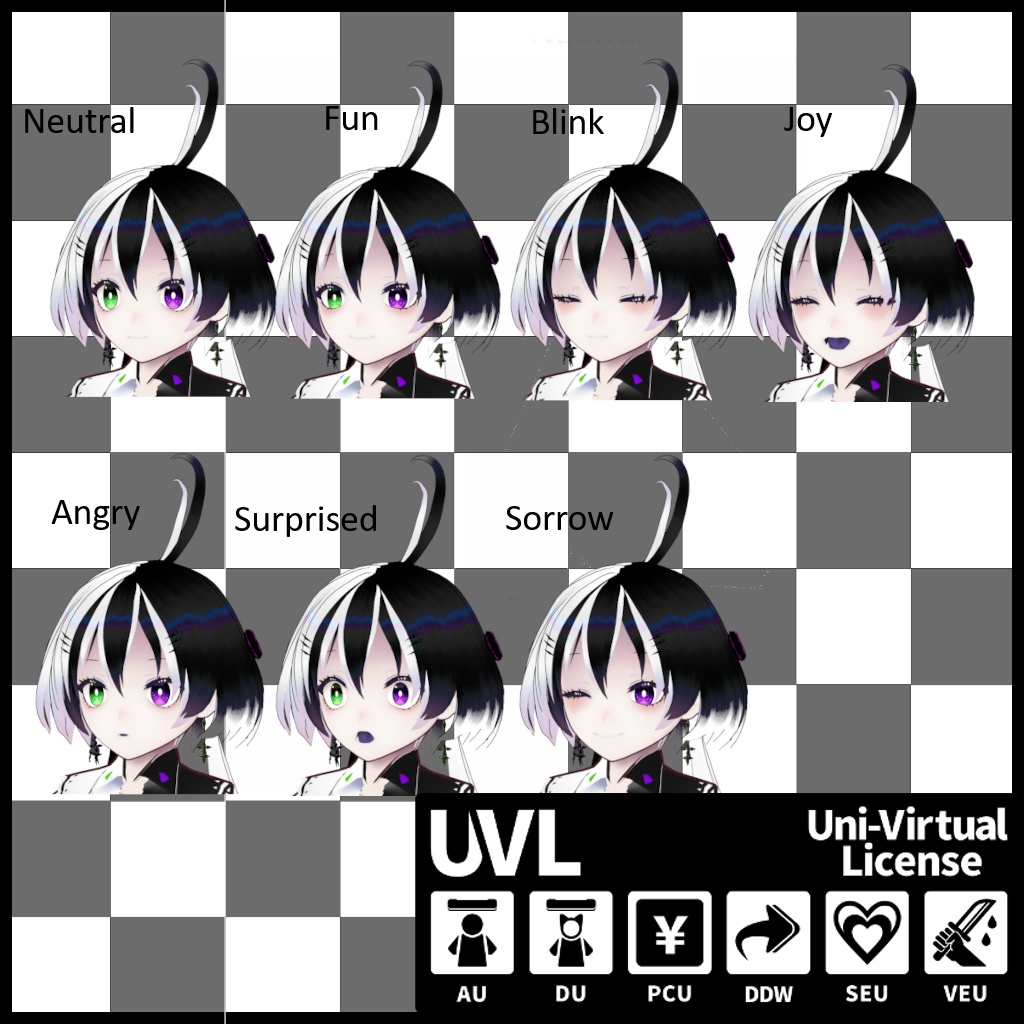 【VRoidベースVRM形式 オリジナル3Dモデル】Rone・Siroro=Kuroro