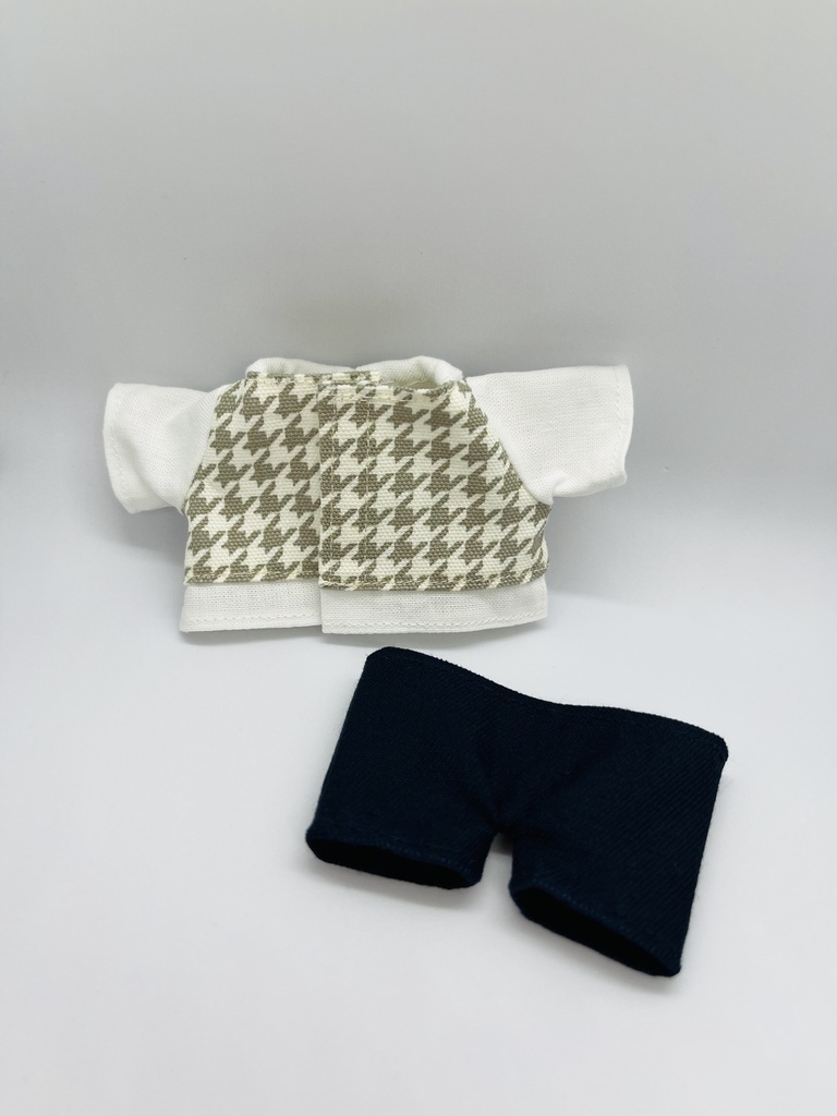 千鳥格子柄シャツ&ズボンセット