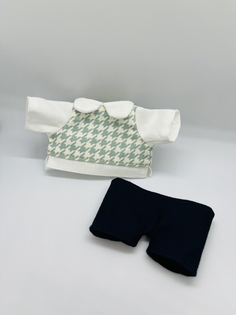 千鳥格子柄シャツ&ズボンセット