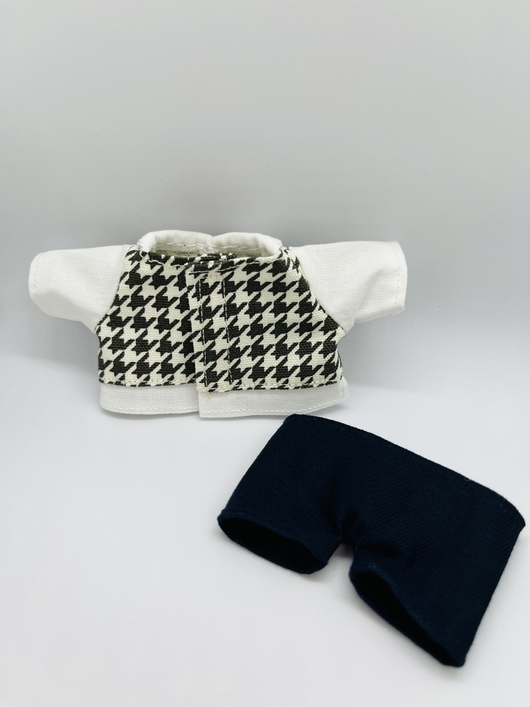 千鳥格子柄シャツ&ズボンセット