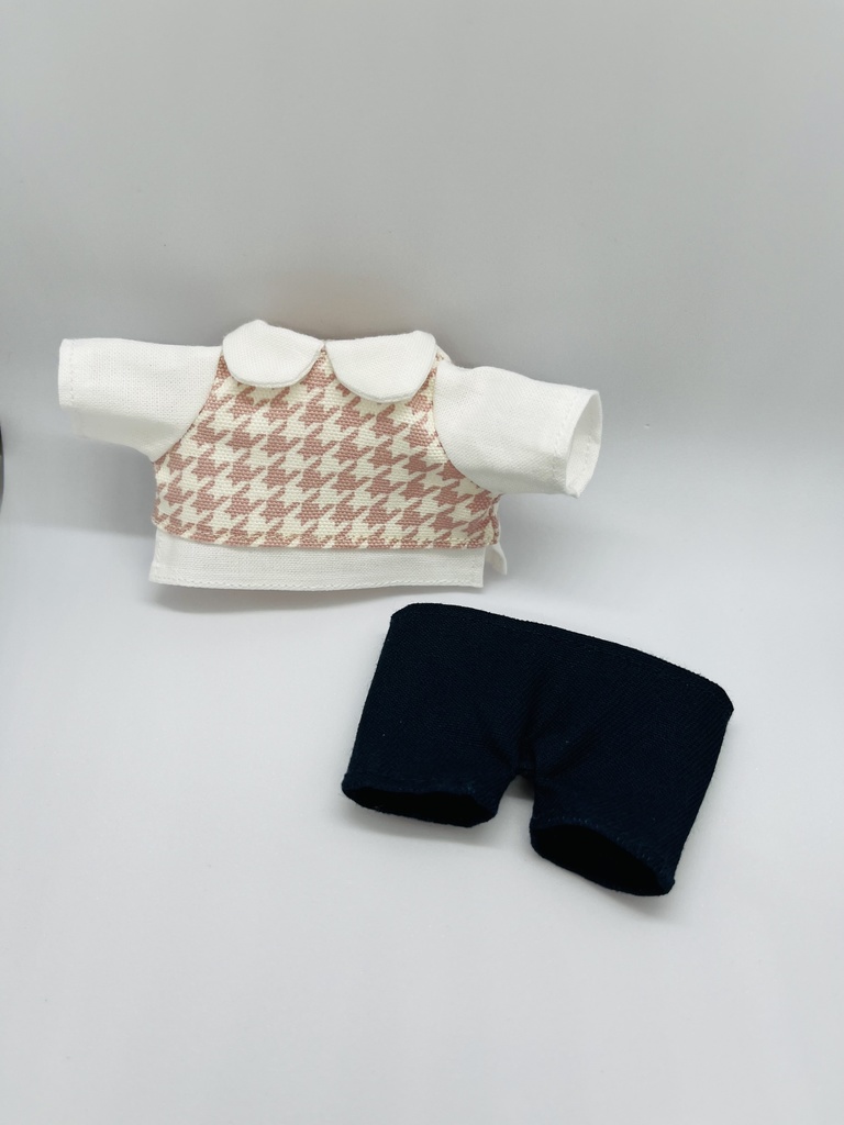 千鳥格子柄シャツ&ズボンセット