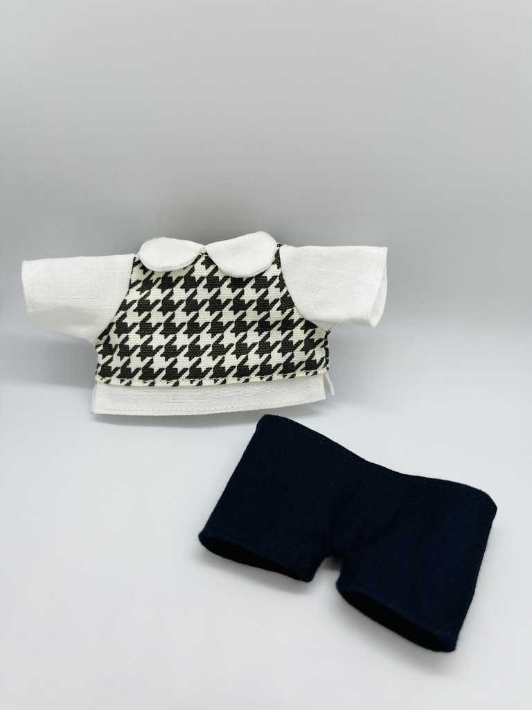 千鳥格子柄シャツ&ズボンセット