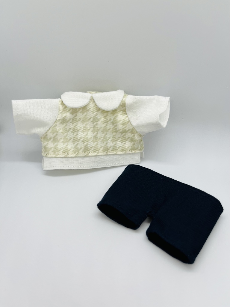 千鳥格子柄シャツ&ズボンセット