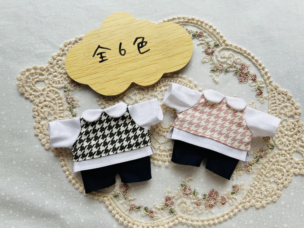 千鳥格子柄シャツ&ズボンセット