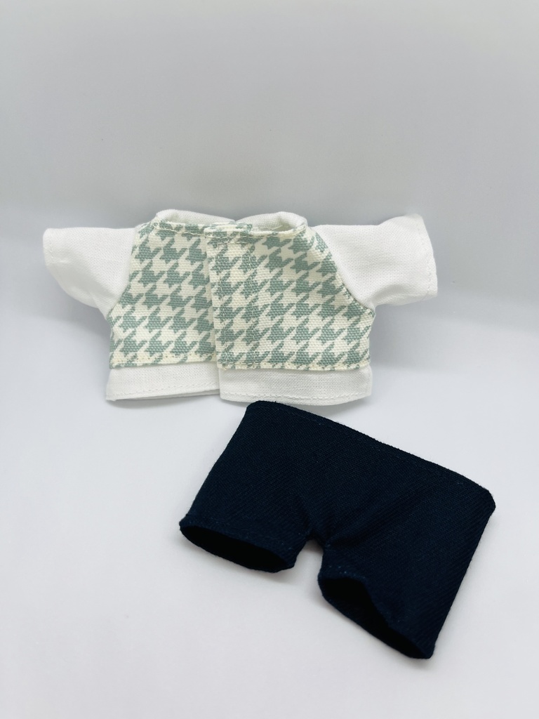 千鳥格子柄シャツ&ズボンセット