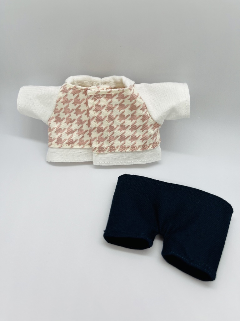 千鳥格子柄シャツ&ズボンセット