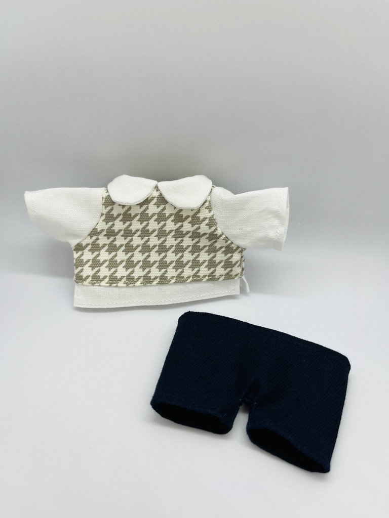 千鳥格子柄シャツ&ズボンセット